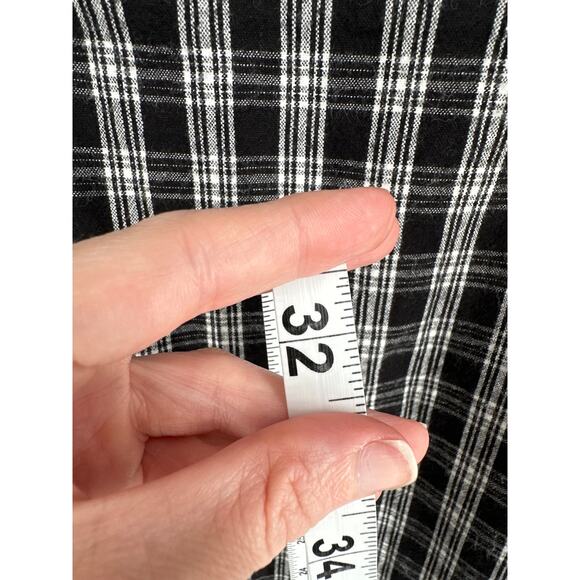 Hollister Dress Women XS Black Plaid Mini Grunge Y2K 90s Stretch Academia Preppy - Picture 7 of 7